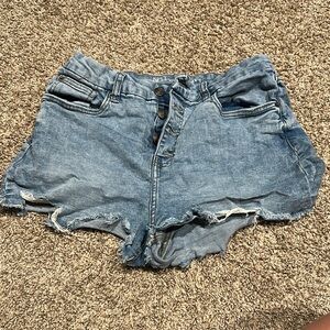 Women's Distressed Blue Jean Shorts